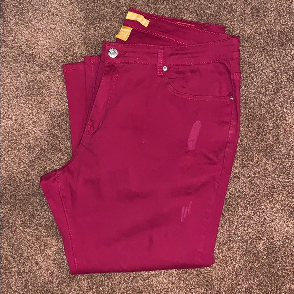 Red Skinny Jeans, plus size 22W